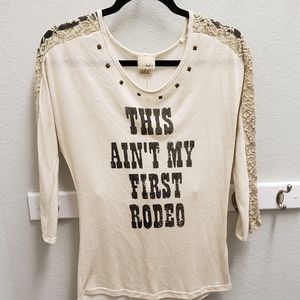 Daytrip Long Lace Sleeves Graphic Tshirt Womens